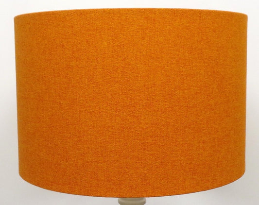 'Mira' Brushed Linen Burnt Orange Handmade Drum Lampshade | Furniture Checklist