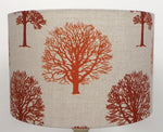 Autumn Brown Terracotta Linen Drum Lamp Shade — Woodland & Wildlife