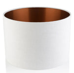 Frida White Brushed Copper Drum Lampshade — Plain & Textured