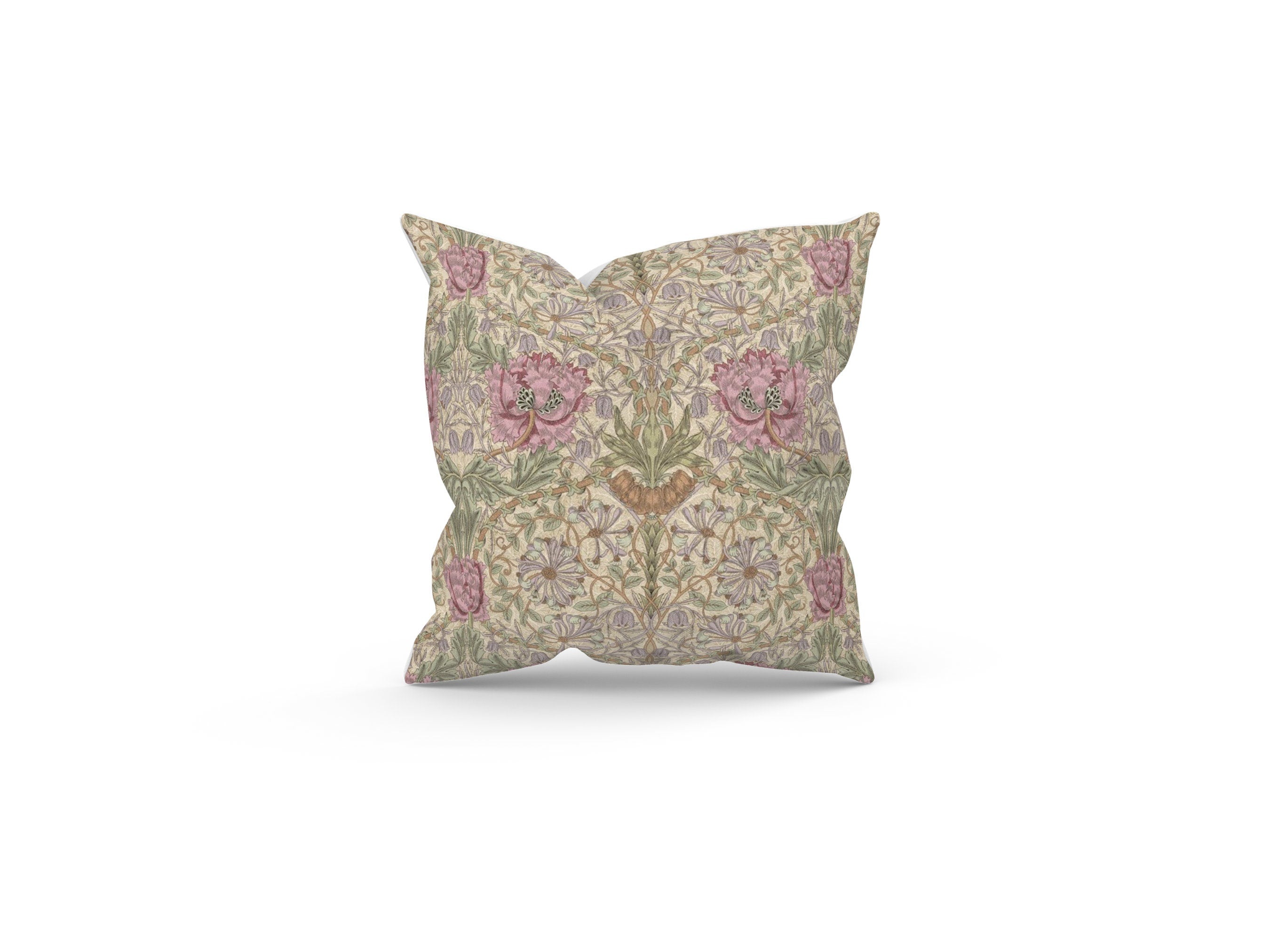 William Morris Honeysuckle Rose Double-Sided Filled Cushion