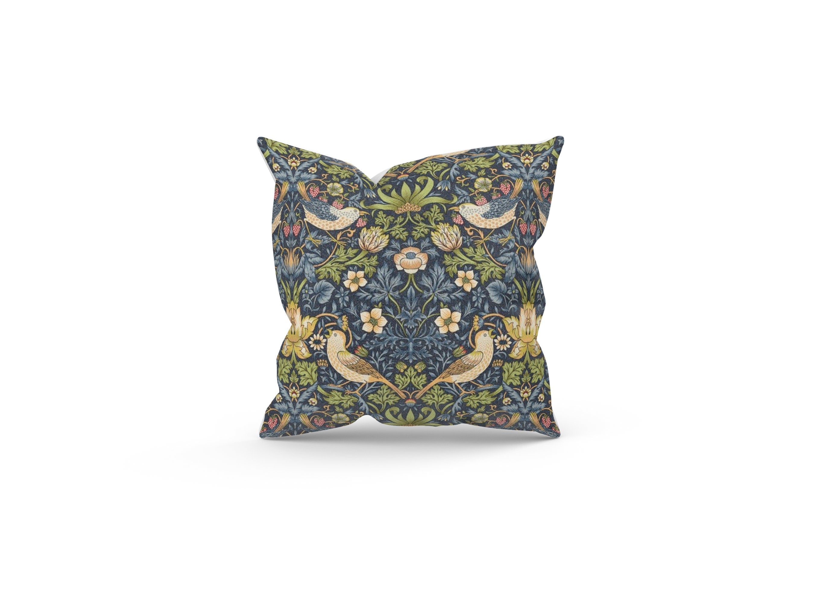 William Morris Strawberry Thief Navy Double-Sided Filled Cushion