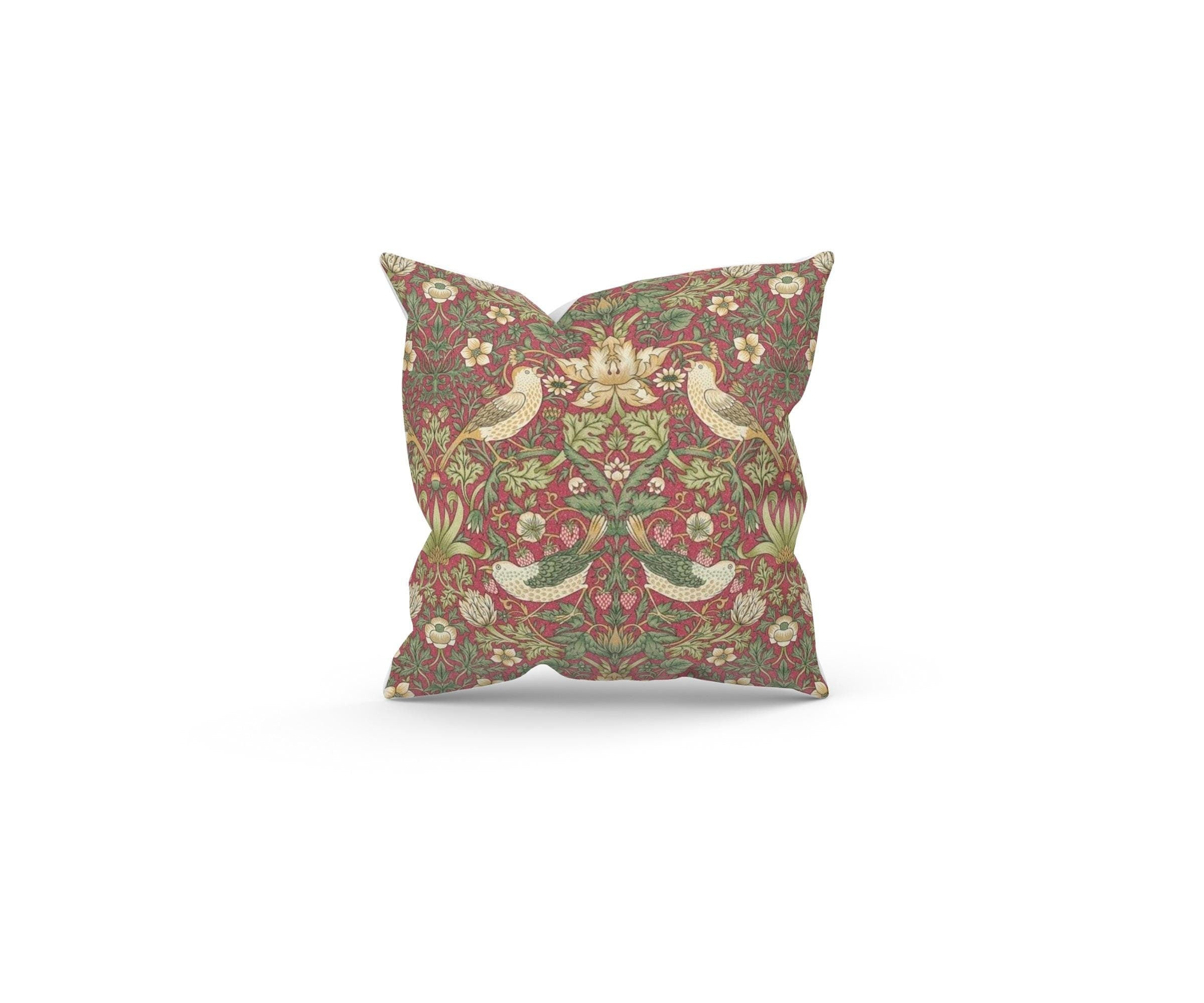 William Morris Strawberry Thief Crimson Filled Cushion