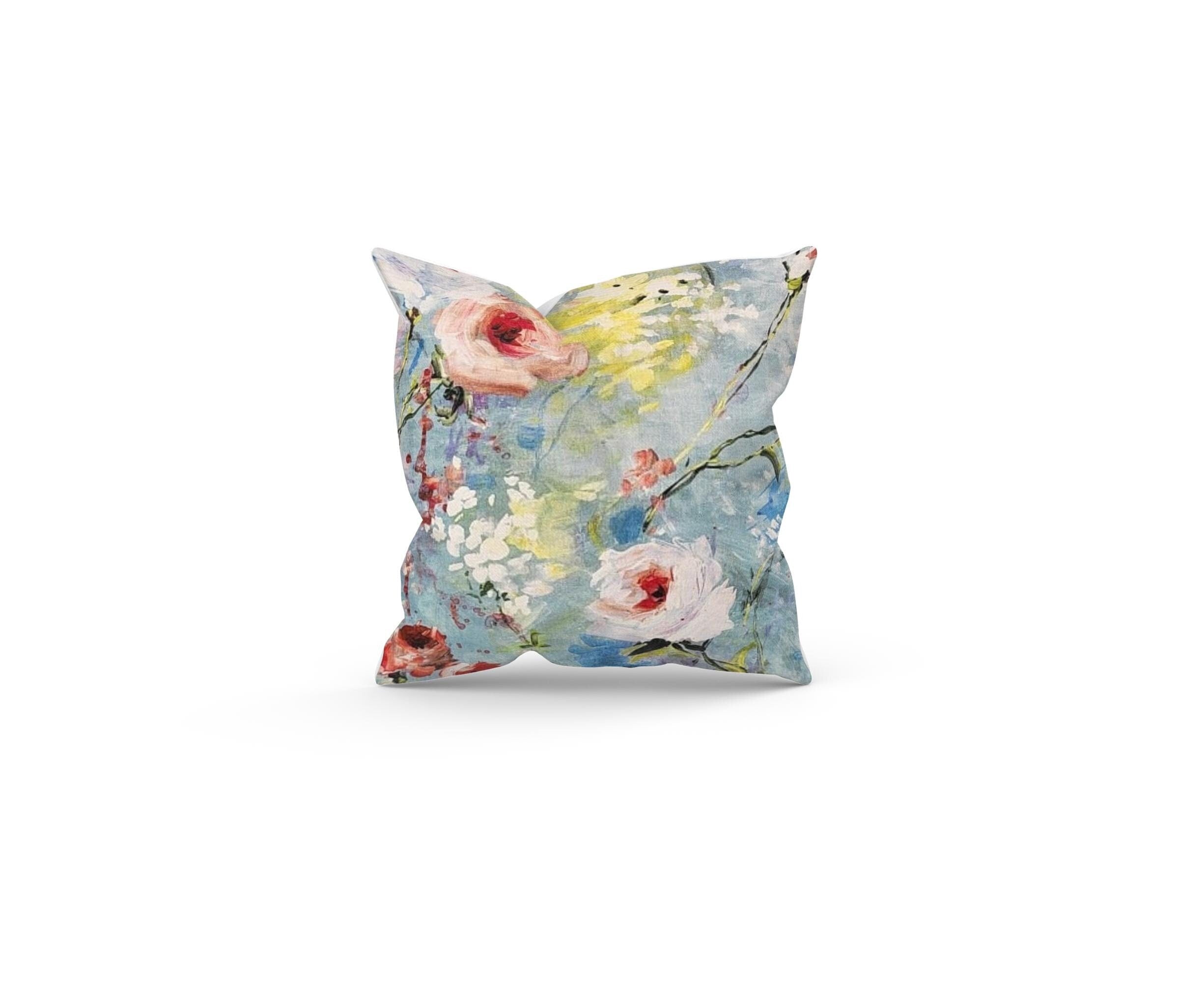 Monet Watercolour Flowers Filled Cushion