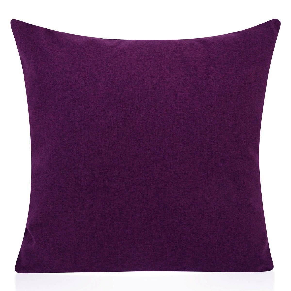 Recycled Brushed Damson Purple Filled Cushion