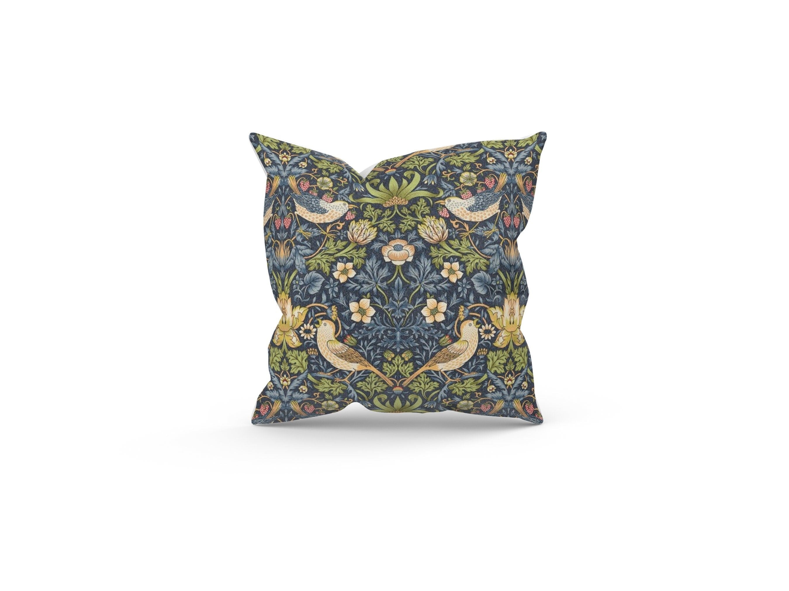 William Morris Strawberry Thief Navy Filled Cushion