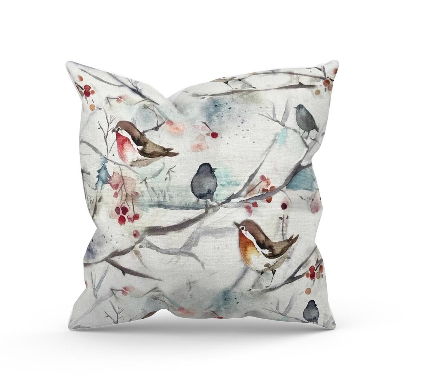 Voyage Maison Snowy Song Bird Filled Cushion