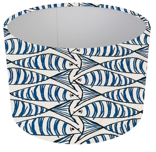 Padstow Blue Mackerel Fish Drum Lampshade