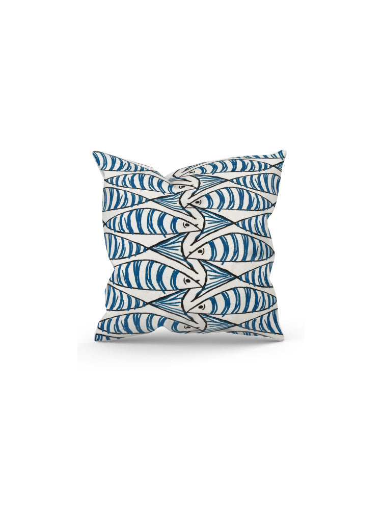 Padstow Blue Mackerel Fish Filled Cushion