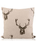 Fryetts Charcoal Stag/Deer Head linen Style Filled Cushion