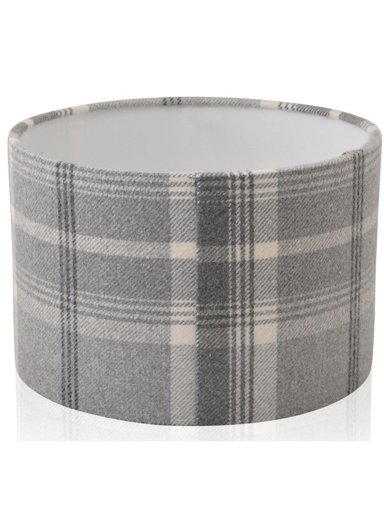 Balmoral Grey Tartan Drum Lampshade