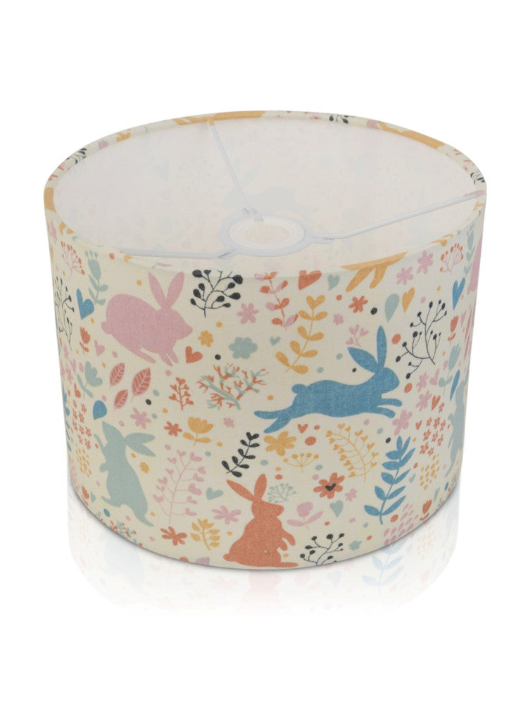 Nursery Pastel Rabbits / Hares Drum Lampshade