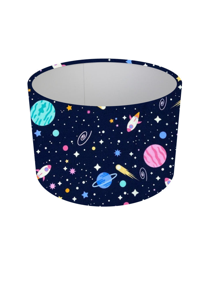 Navy Space Rocket Drum Lampshade
