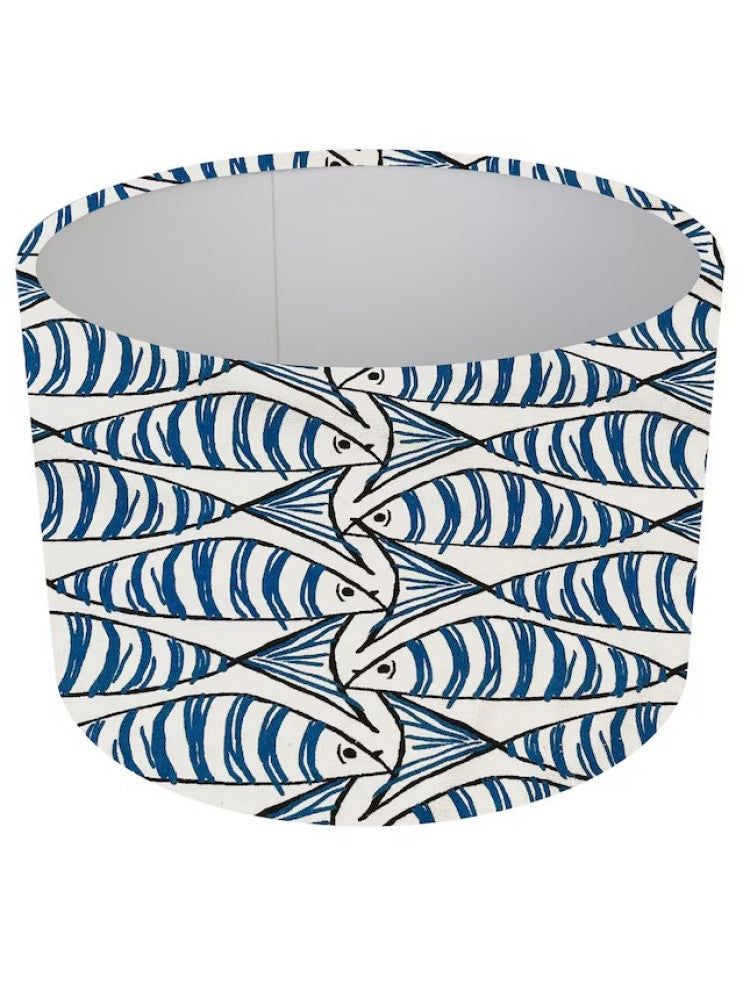 Padstow blue and white Fish Drum Lampshade