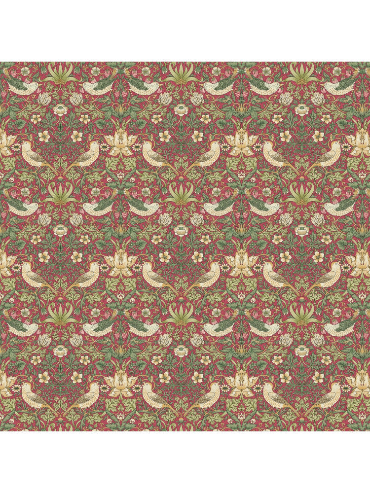 William Morris Strawberry Thief Crimson Drum Lampshade