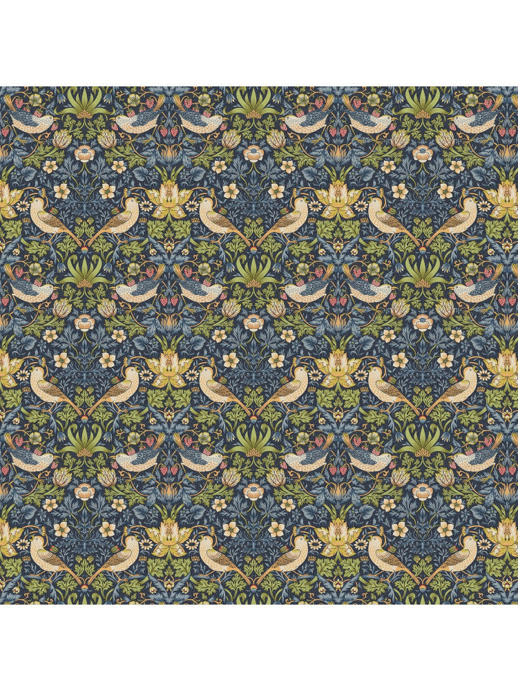 William Morris Strawberry Thief Navy Drum Lampshade
