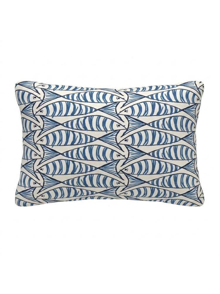 Padstow Blue Mackerel Fish Filled Bolster Cushion