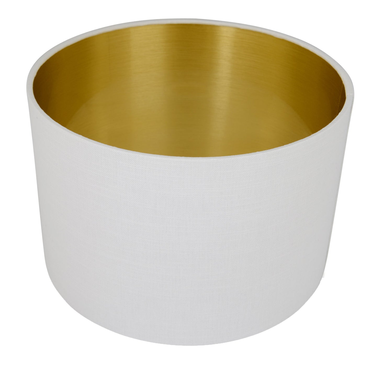 'Frida' White / Gold Linen Handmade Drum Lampshade | Furniture Checklist