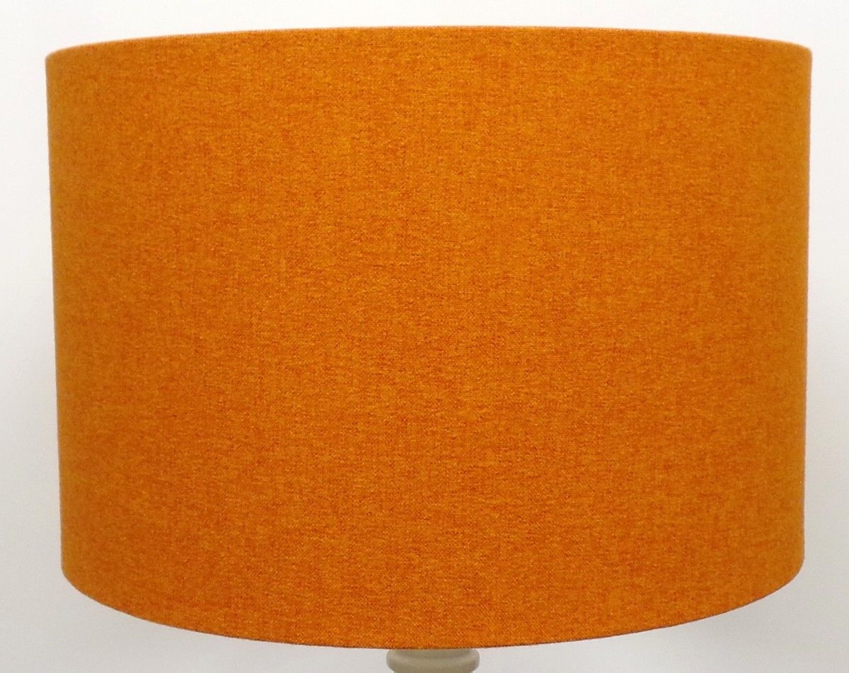 Mira Brushed Linen Burnt Orange Handmade Drum Lampshade | Furniture Checklist