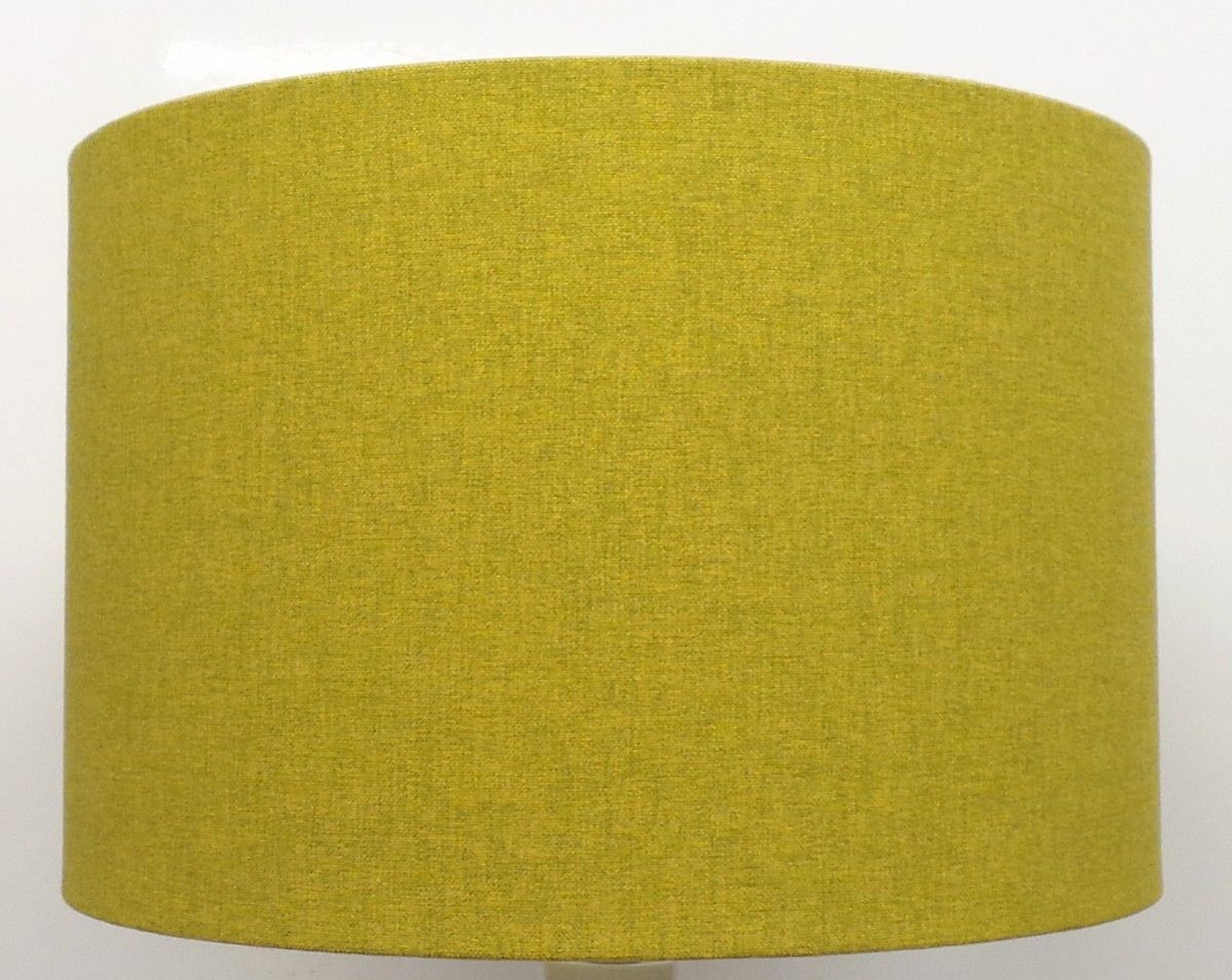 Mira Brushed Linen Style Lime Handmade Drum Lampshade | Furniture Checklist