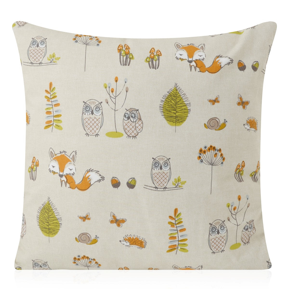 Fryett's Woodland Fox and Owl Handmade Cushion Cover