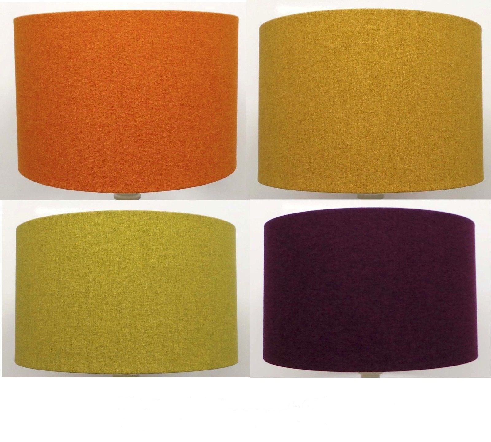 'Mira' Mustard Yellow Brushed Linen Handmade Drum Lampshade