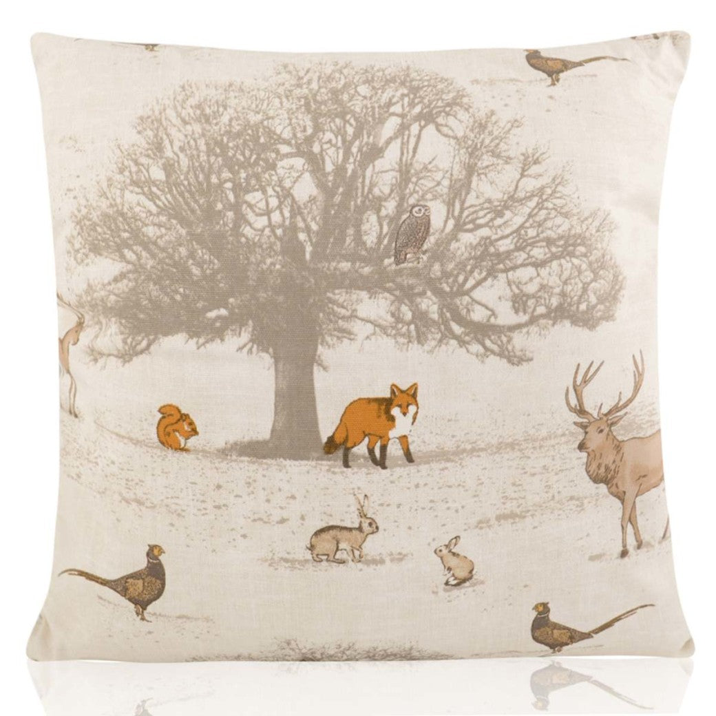 Woodland Animals Vintage Cushion Cover